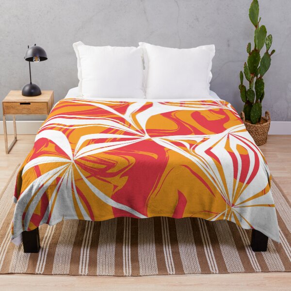 Item preview, Red orange and white abstract wavy pattern designed and sold by BLMcreations.