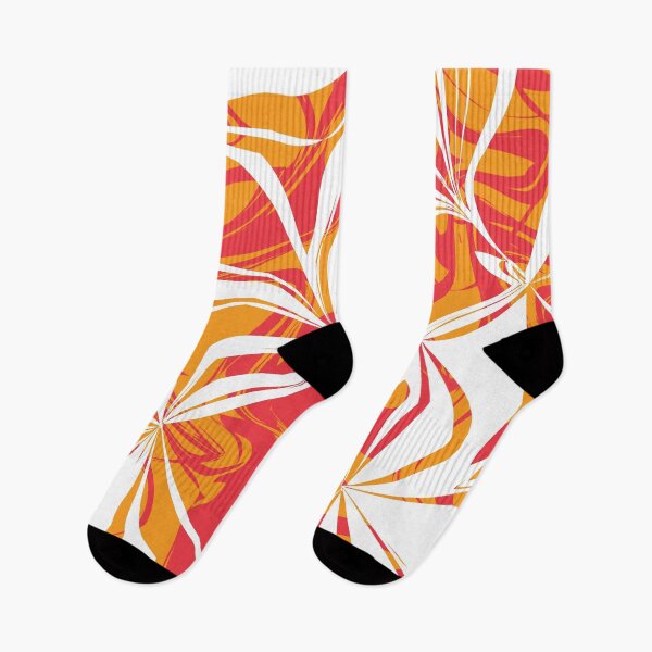 Item preview, Red orange and white abstract wavy pattern designed and sold by BLMcreations.