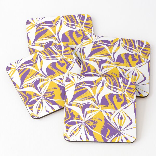 Item preview, Purple yellow and white abstract wavy pattern designed and sold by BLMcreations.