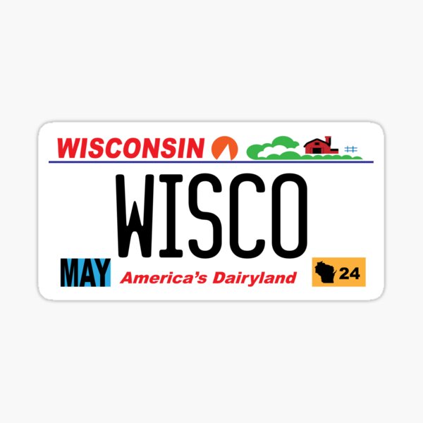 "Wisco 2024 License plate" Sticker for Sale by evangelinaxo Redbubble