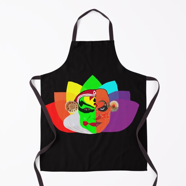 Item preview, Kathakali and Theyyam face art with rainbow lotus background designed and sold by Anvin Peeter.