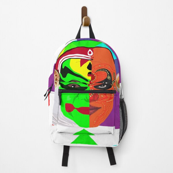 Item preview, Kathakali and Theyyam face art with rainbow lotus background designed and sold by Anvin Peeter.