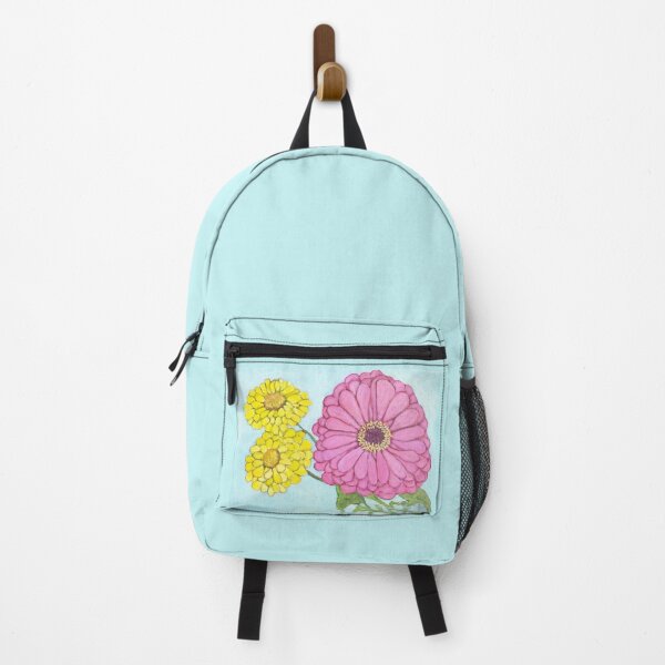Item preview, happy yellow and pink zinnia flower designed and sold by Mari Uesugi.