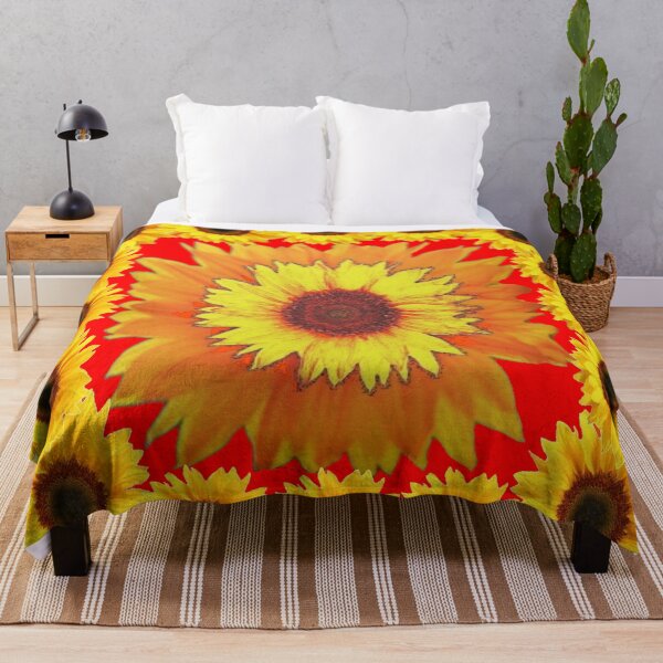 Item preview, RED SOUTHWEST SUNFLOWERS YELLOW ABSTRACT designed and sold by sharlesart.
