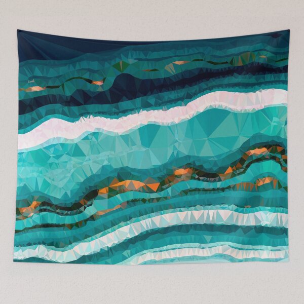 Item preview, Turquoise Agate Geode Low Poly Geometric Triangle Art designed and sold by Vicky Brago-Mitchell®.
