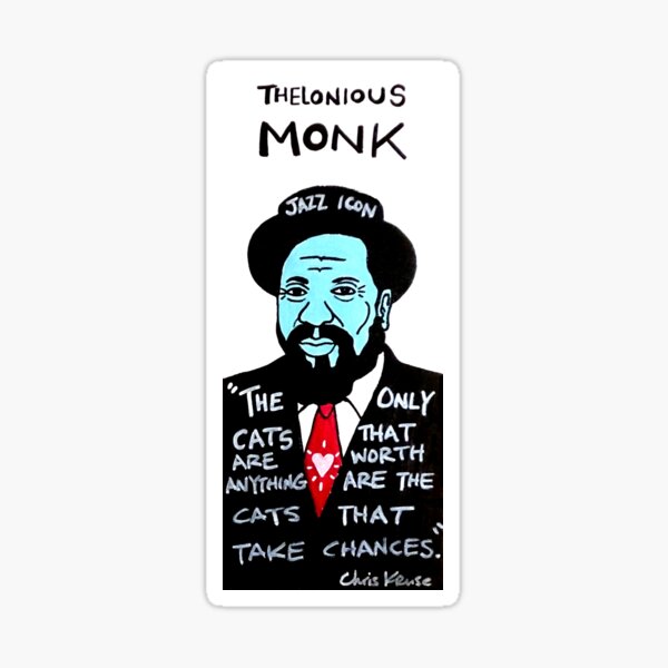 Thelonious Monk Jazz Folk Art Sticker