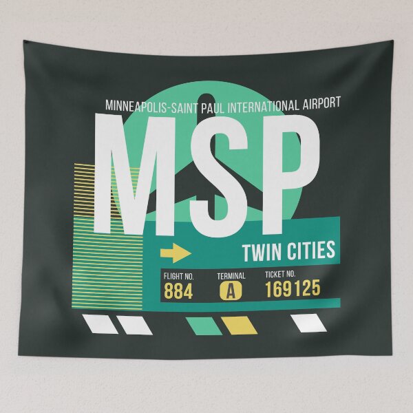 Item preview, Minneapolis-St. Paul, Minnesota (MSP) Airport Code Baggage Tag designed and sold by SLAG-Creative.