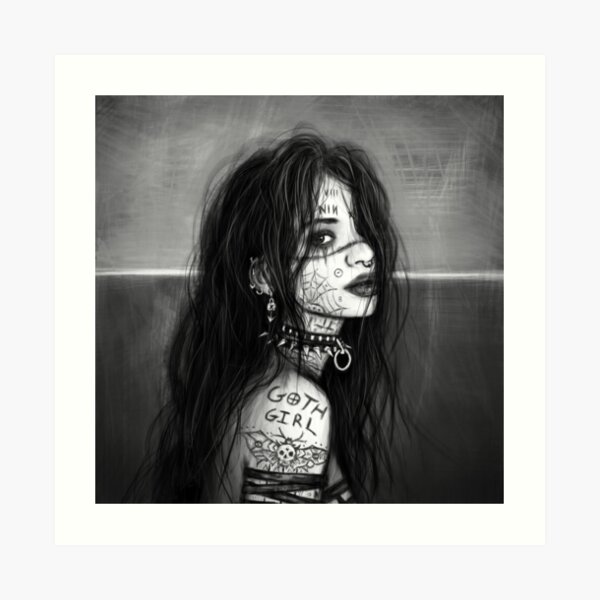 Goth Girl Art Print