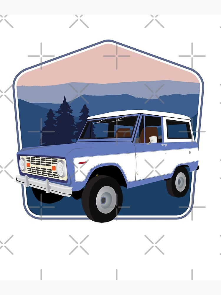 Disover Vintage Blue Bronco in the Smoky Mountains Canvas