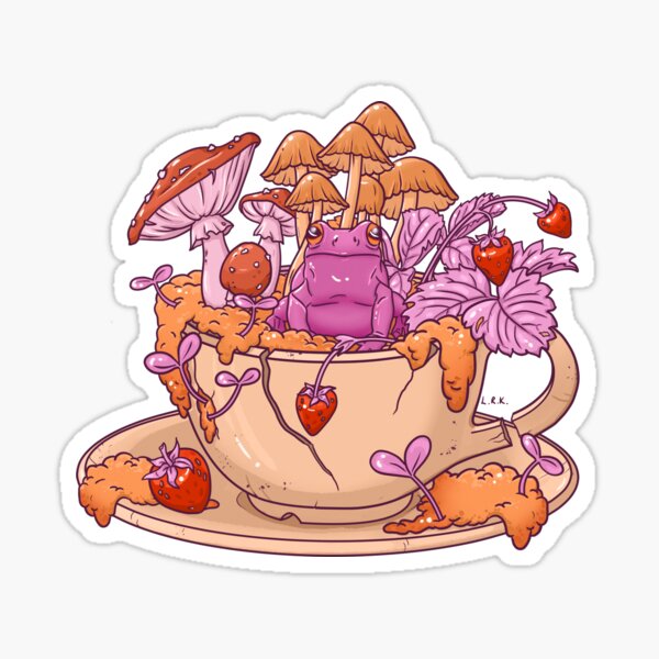 Item preview, Sapphic Frog Toadstool Tea Cup designed and sold by Lydia Knight.