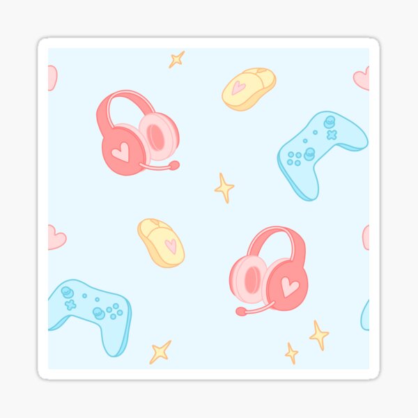 "Cute Gamer (Blue)" Sticker For Sale By Awkynaut | Redbubble