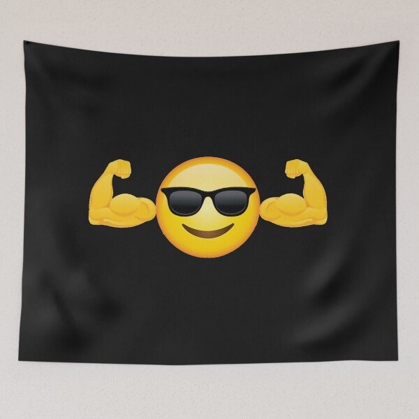 Item preview, Muscle Emoji with sunglasses designed and sold by Sherif Beshr.