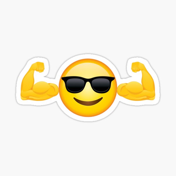 Muscle Emoji avec des lunettes de soleil Sticker