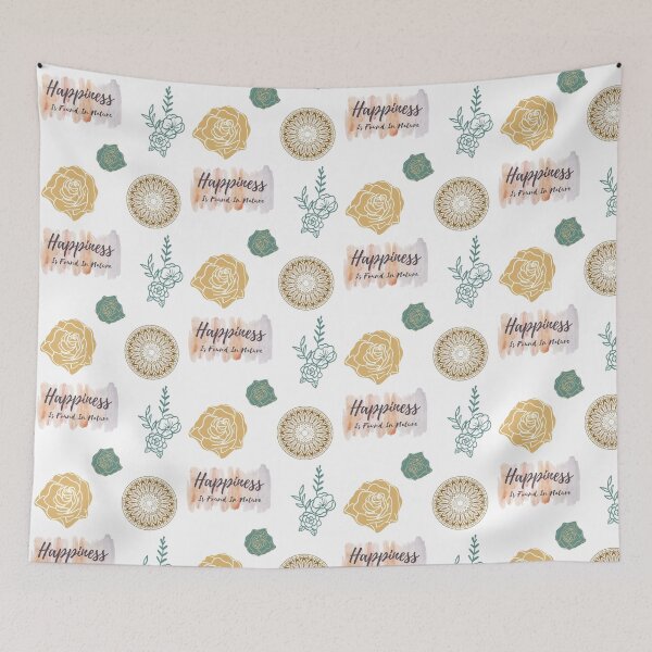 Item preview, Happiness is found in nature - Cute Pastel Floral Collection designed and sold by WildBerryArt.