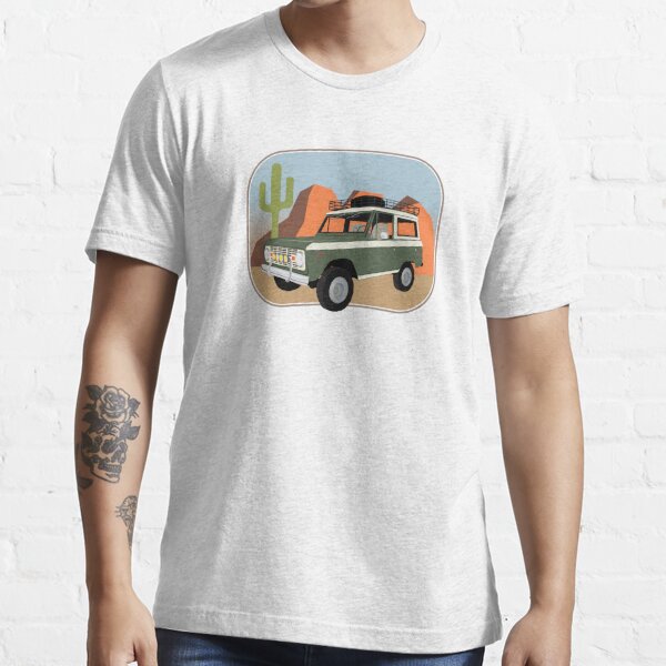 Vintage Green and White Bronco in the Sonora Wilderness Essential T-Shirt  for Sale by brainthought