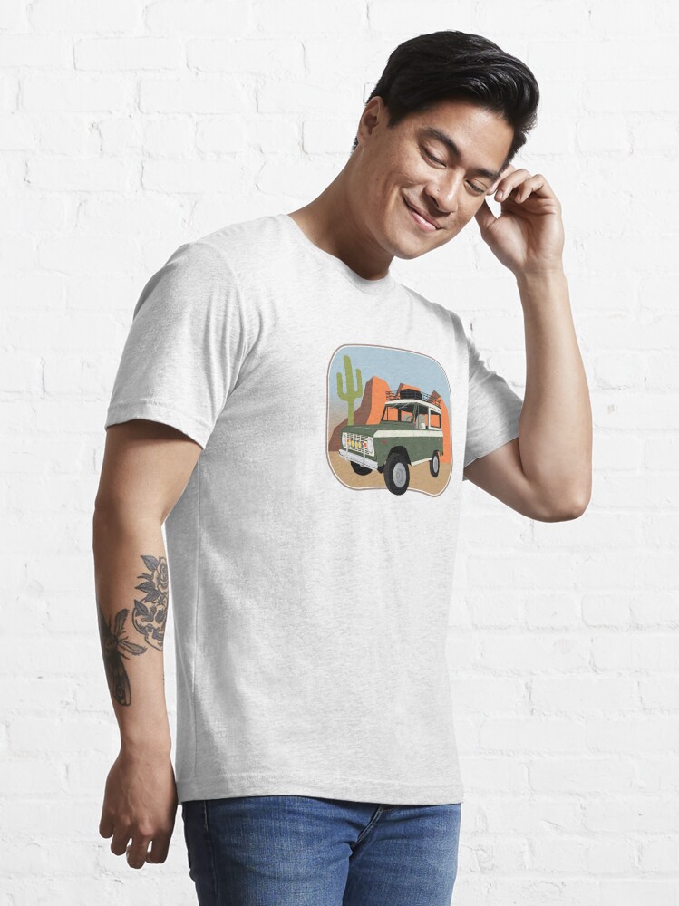 Vintage Green and White Bronco in the Sonora Wilderness Essential T-Shirt  for Sale by brainthought