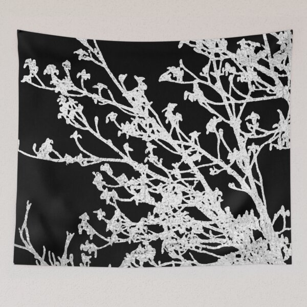 Item preview, Spring's Bloom Silver Foil On Black Background designed and sold by Rosinda.
