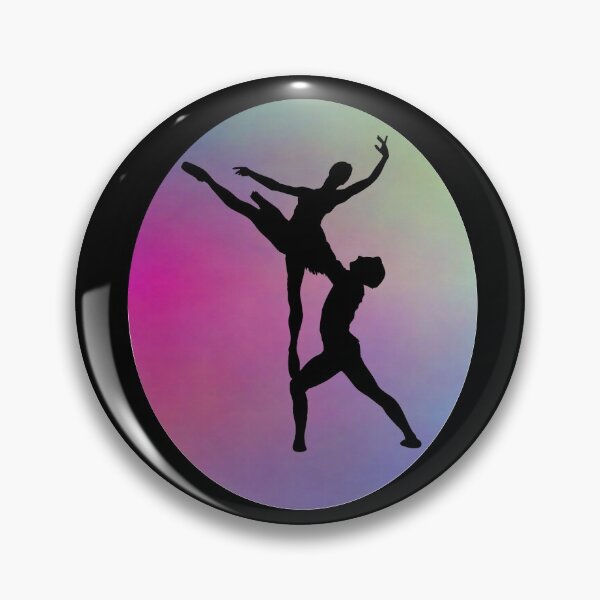 Item preview, Dancers Black Silhouette on Purple Pink Dreamy Background designed and sold by kmcs.