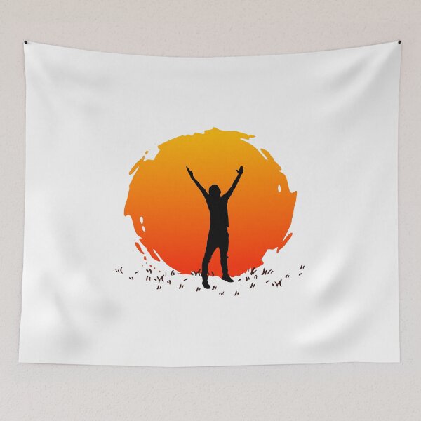 Item preview, A Man Raises His Arms And Stands In The Sunset designed and sold by Paulina Vanlife.