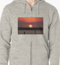 Island Park Big Sun Ball Sunset Zipped Hoodie