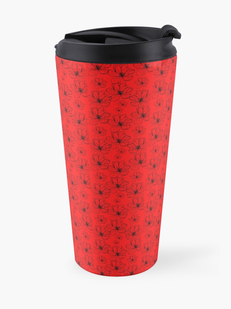 Alternate view of Decorative Flower Art Travel Mug