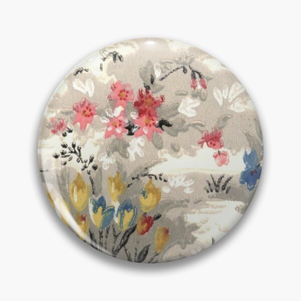 Item preview, Vintage Pink Yellow Blue Floral Wallpaper Design designed and sold by kmcs.