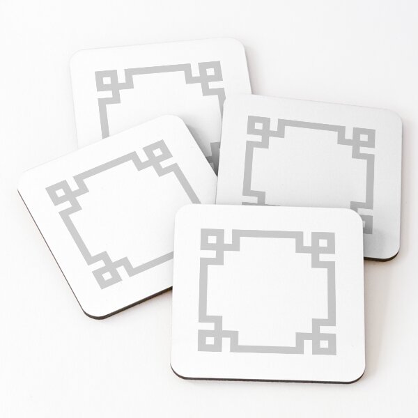 Item preview, Silver Gray Greek Key Square On White designed and sold by rewstudio.