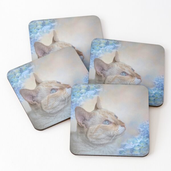 Item preview, Siamese Cat and Hydrangeas designed and sold by Elisabeth Lucas.