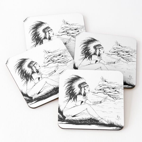 Item preview, Native American Girl ink designed and sold by ArtbyNtok.