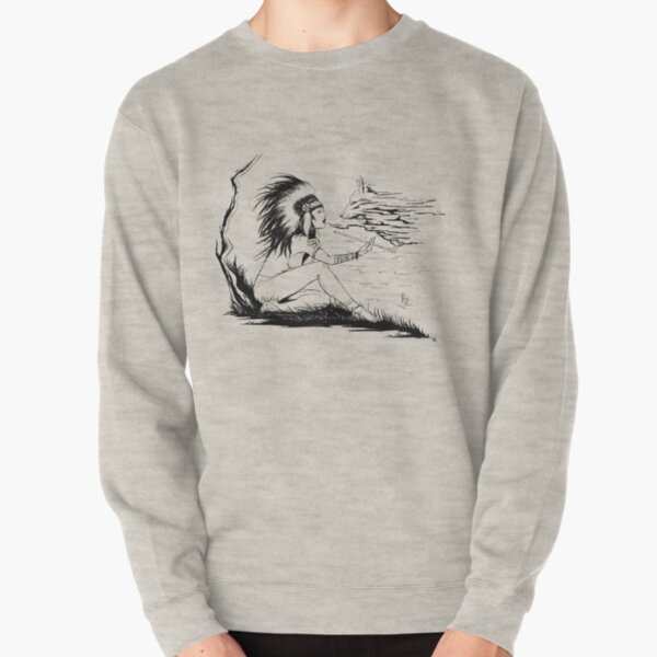 Native American Girl ink Pullover Sweatshirt