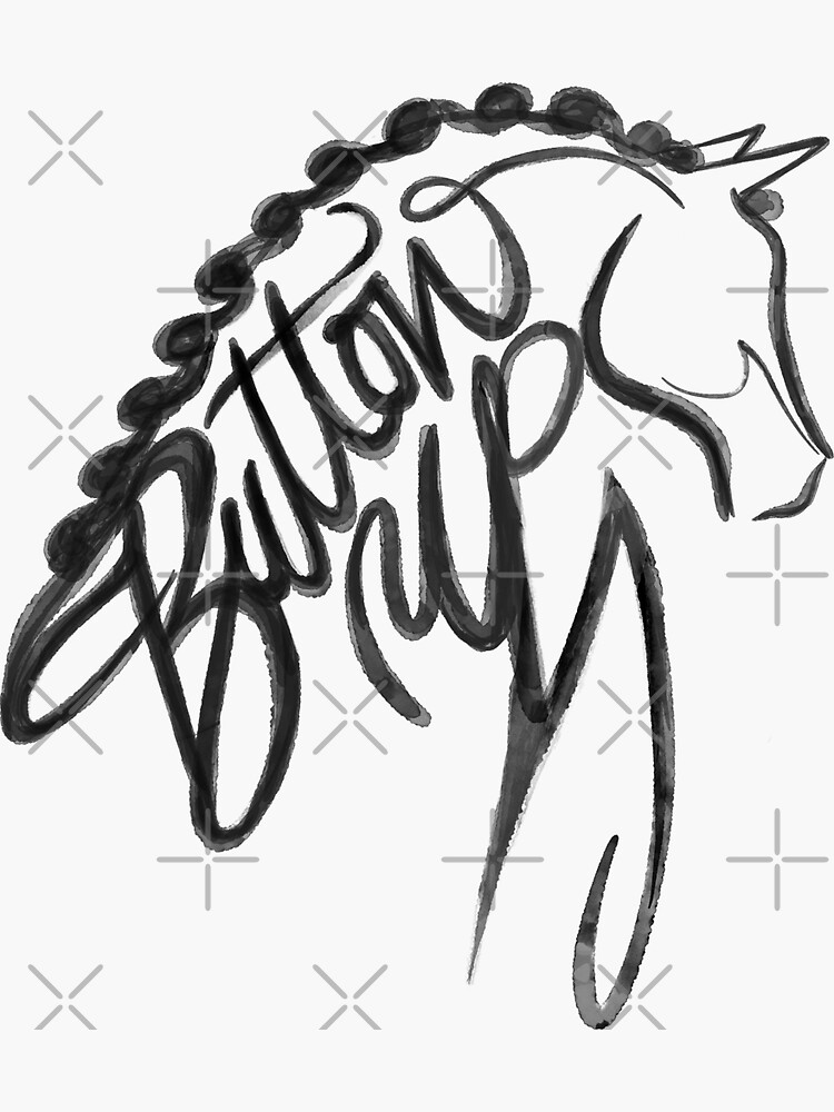 Thumbnail 3 of 3, Sticker, Dressage Horse Button Braids Classical Dressage Baroque Black Stallion designed and sold by tinaschofield.