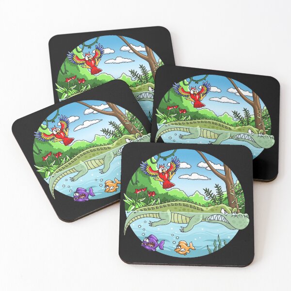 Item preview, Annoyed crocodile in the jungle illustration designed and sold by ARTemyzz.
