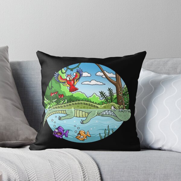Item preview, Annoyed crocodile in the jungle illustration designed and sold by ARTemyzz.