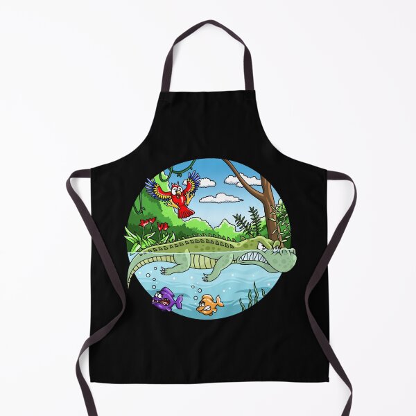 Item preview, Annoyed crocodile in the jungle illustration designed and sold by ARTemyzz.