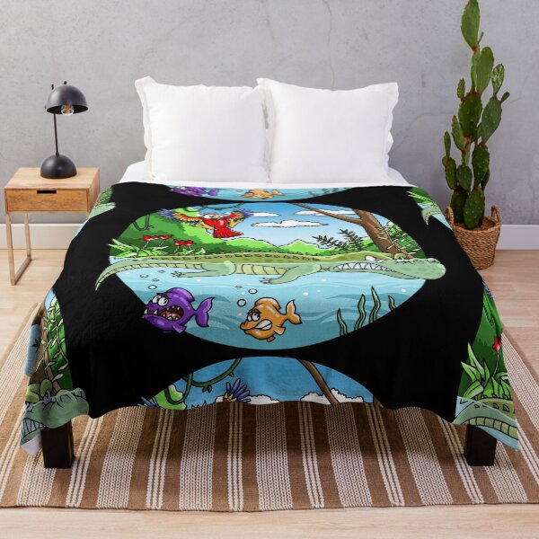 Item preview, Annoyed crocodile in the jungle illustration designed and sold by ARTemyzz.