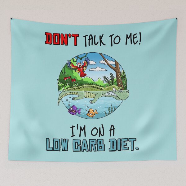 Item preview, Angry crocodile on low carb diet funny quote designed and sold by ARTemyzz.