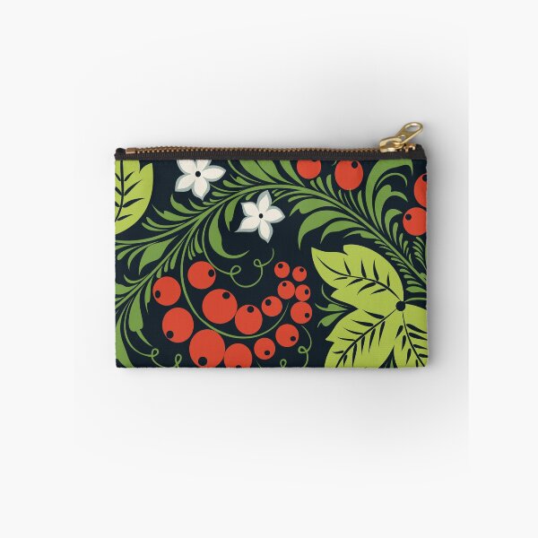 Item preview, Traditional Russian Khokhloma Red Currant and Flower Pattern, Хохлома designed and sold by BelleriDesign.