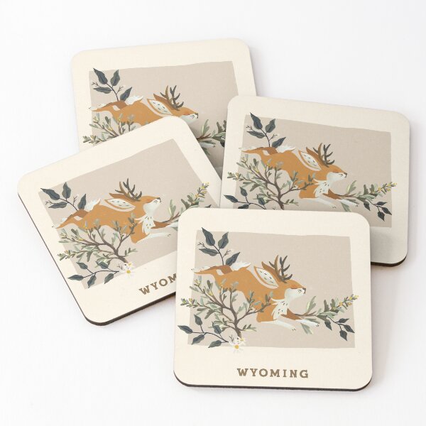 Item preview, Wyoming State Travel Art Featuring A Cute Bunny Rabbit designed and sold by The Whiskey Ginger Design Shop.