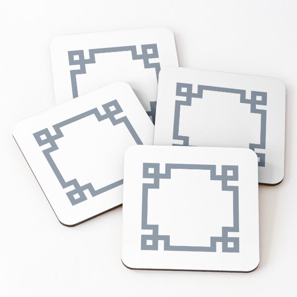 Item preview, Slate Gray Greek Key Square On White designed and sold by rewstudio.