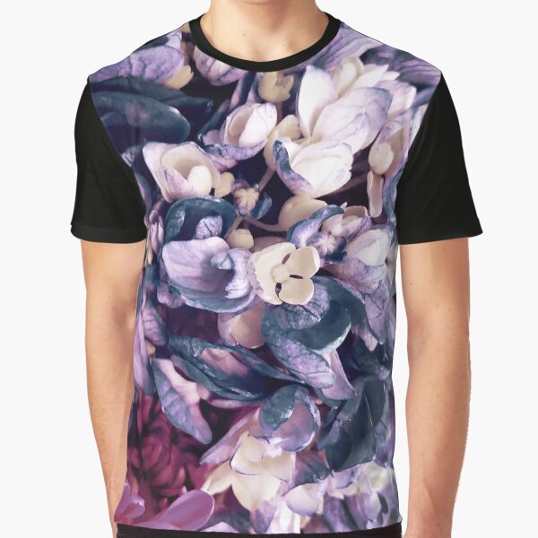 Purple Hydrangea Fields - Floral Bouquet Graphic T-Shirt