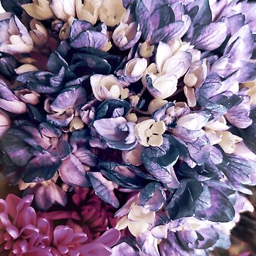 Artwork thumbnail, Purple Hydrangea Fields - Floral Bouquet by OneDayArt