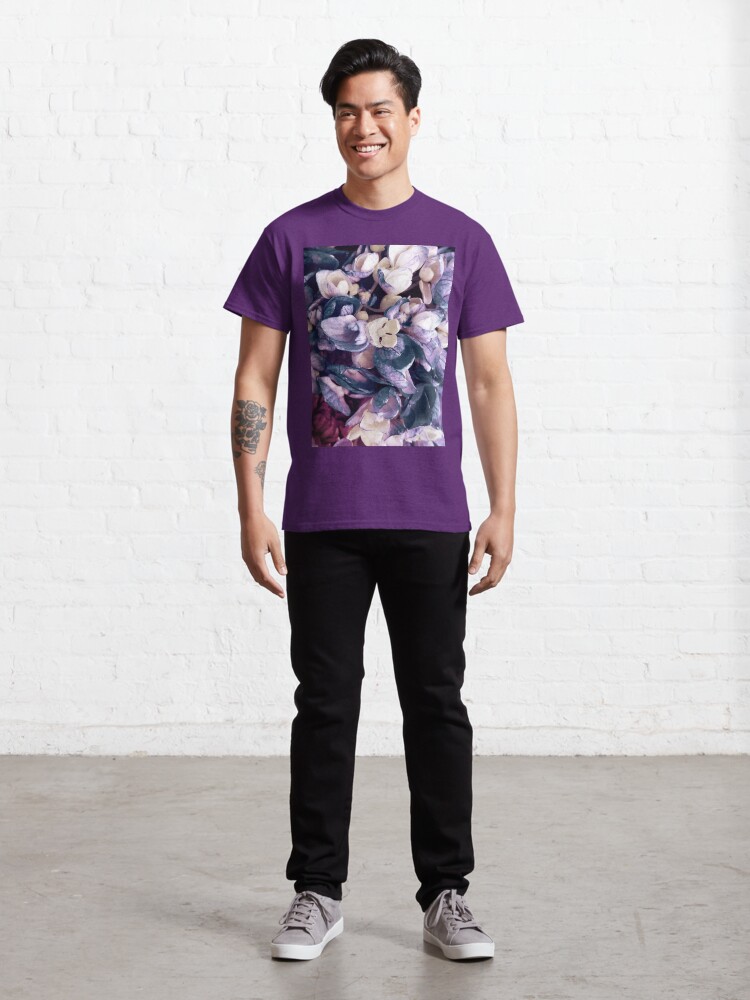 Alternate view of Purple Hydrangea Fields - Floral Bouquet Classic T-Shirt