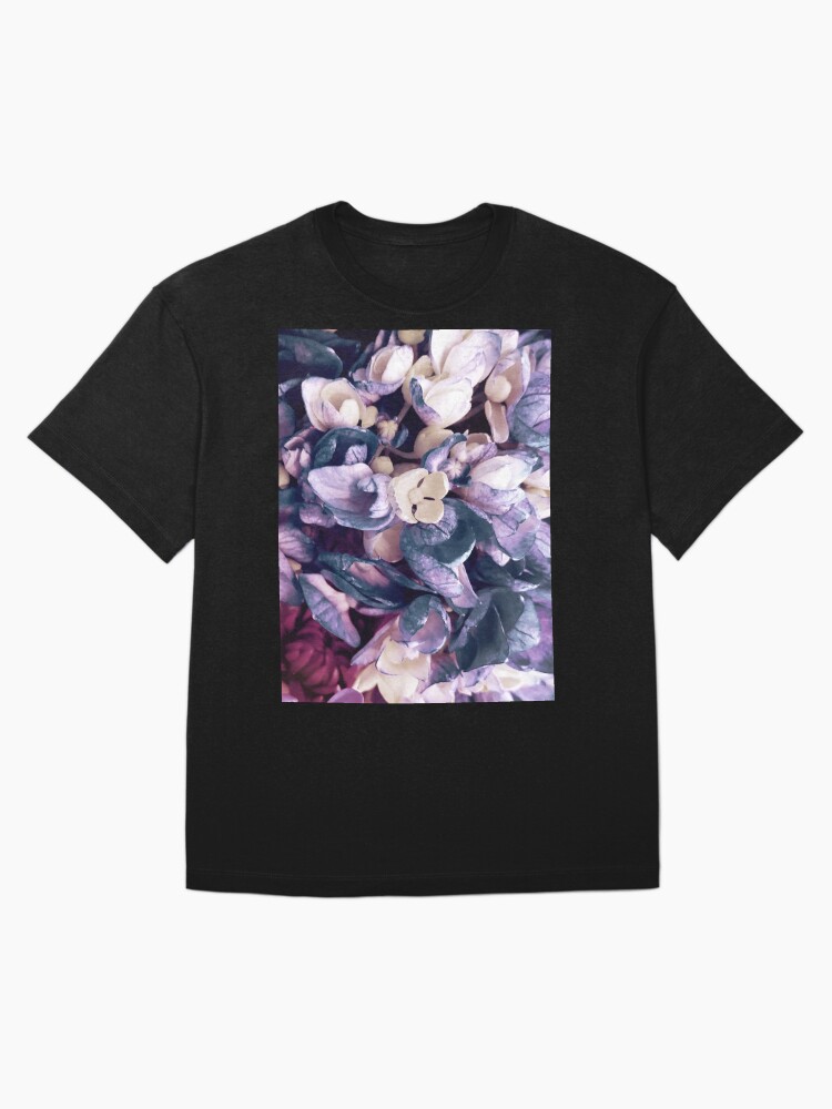 Thumbnail 3 of 7, Oversized T-Shirt, Purple Hydrangea Fields - Floral Bouquet designed and sold by OneDayArt.