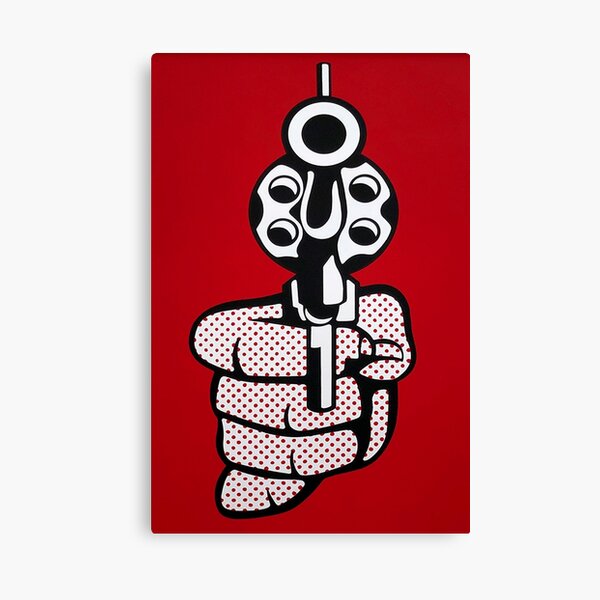 The Gun in America red version, by Roy Lichtenstein Canvas Print