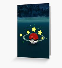 Pokemon Go Poke Ball Stars - Night time Capture Greeting Card