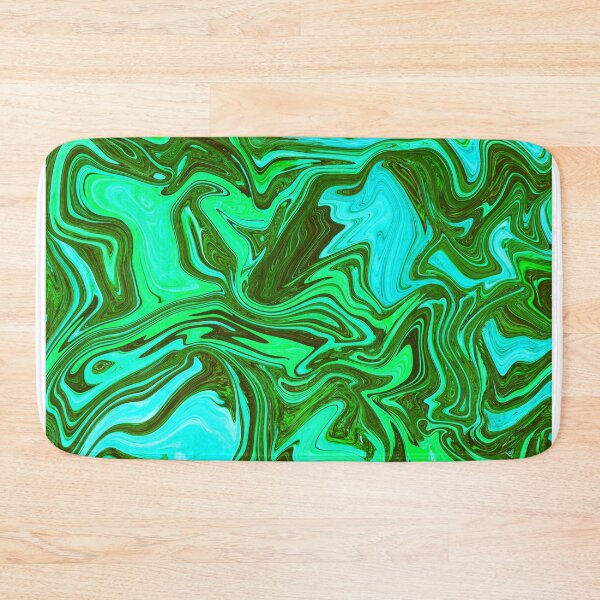 Item preview, Glossy Green Fluid on Turquoise designed and sold by Flydea.