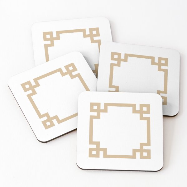 Item preview, Tan Greek Key Square On White designed and sold by rewstudio.