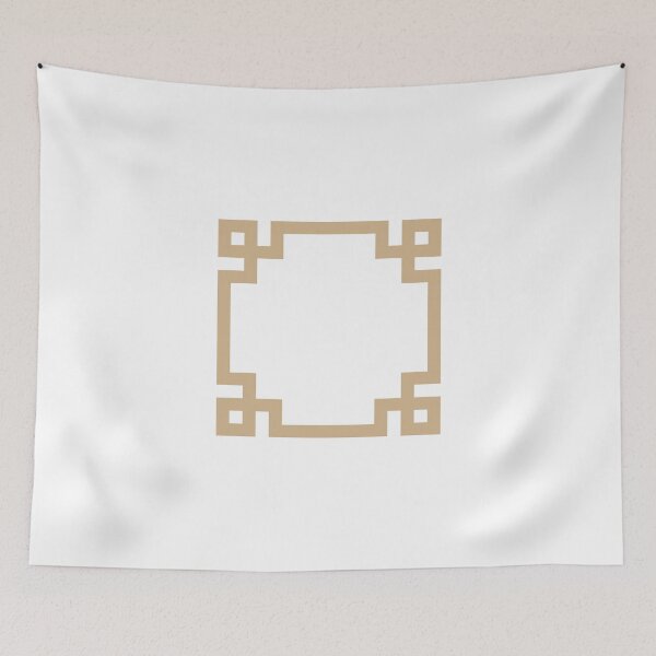Item preview, Tan Greek Key Square On White designed and sold by rewstudio.