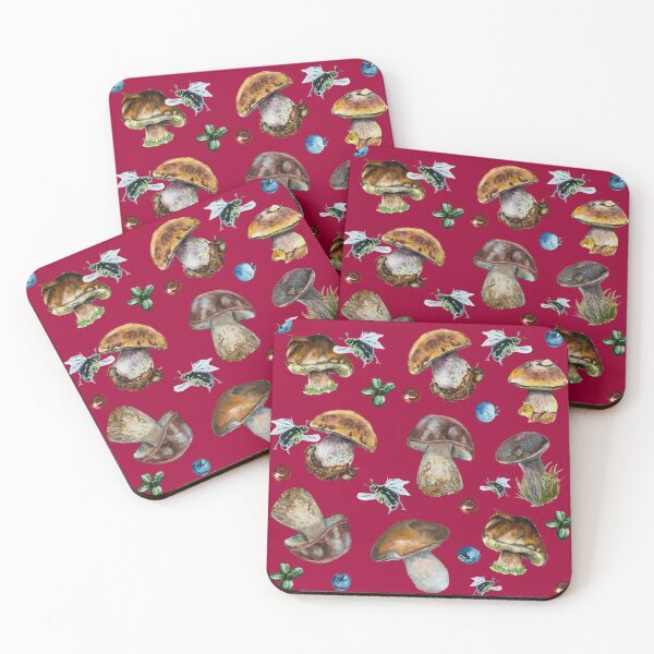 Item preview, Edible mushrooms and wild berries pattern designed and sold by OksArt22.