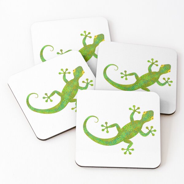 Item preview, Cute gecko lizard with green scale textured skin designed and sold by Osting.